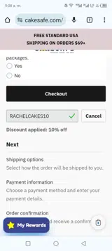CakeSafe coupon verification screenshot