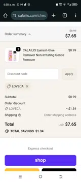 LOVECA coupon verification screenshot