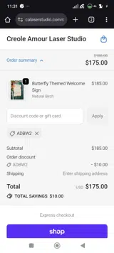 ADBW2 coupon verification screenshot