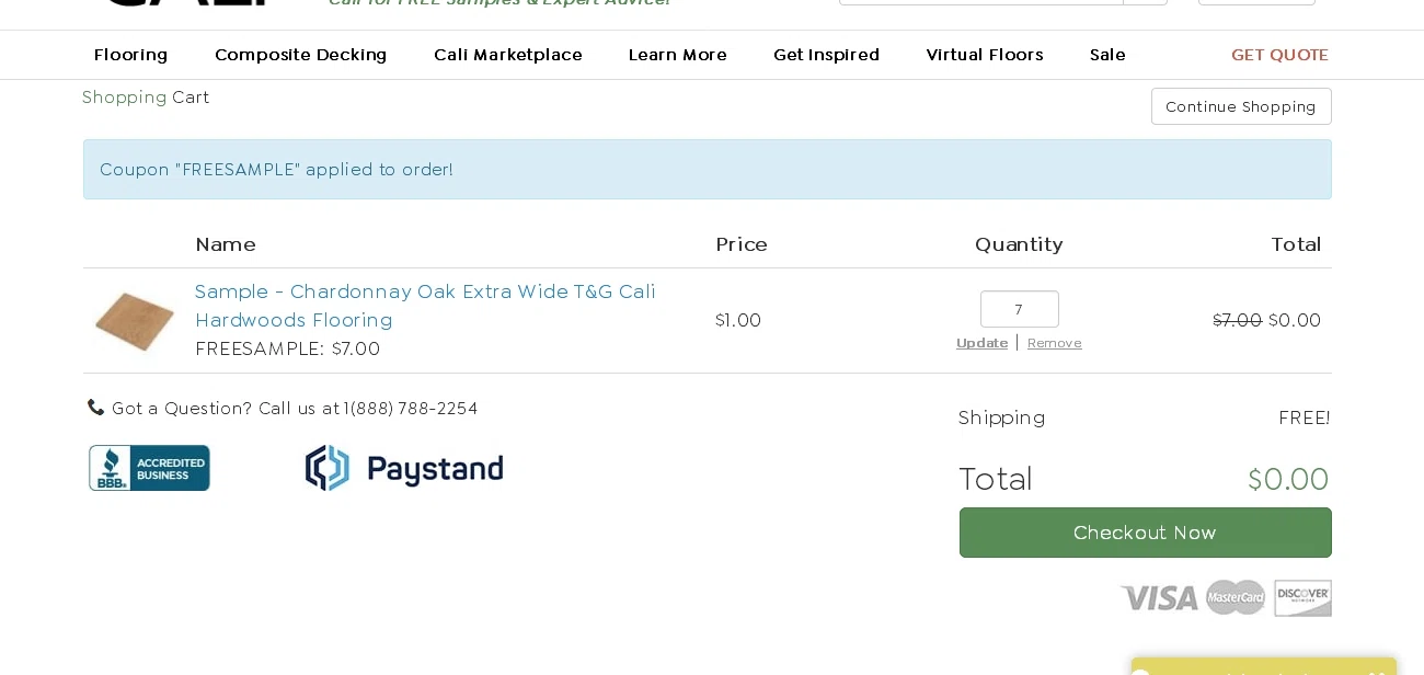 Cali Bamboo checkout page showing Cali Bamboo promo code box | Screenshot taken by SimplyCodes community member on May 19, 2021