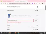 ThanksFromCaliber coupon verification screenshot