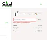 CaliConnected coupon verification screenshot