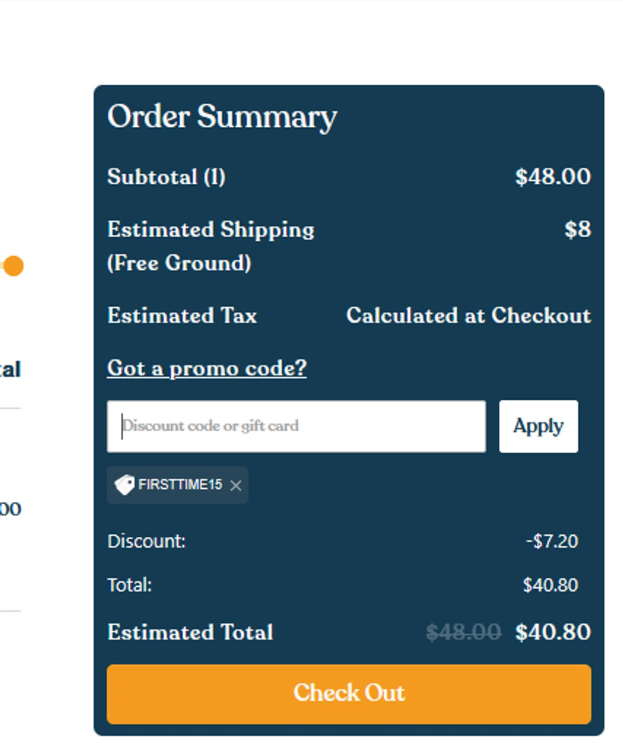 California Cowboy promo code screenshot showing code FIRSTTIME15 applied at California Cowboy checkout page. Uploaded by SimplyCodes community member CRYSTALSUICINE on Apr 4, 2025