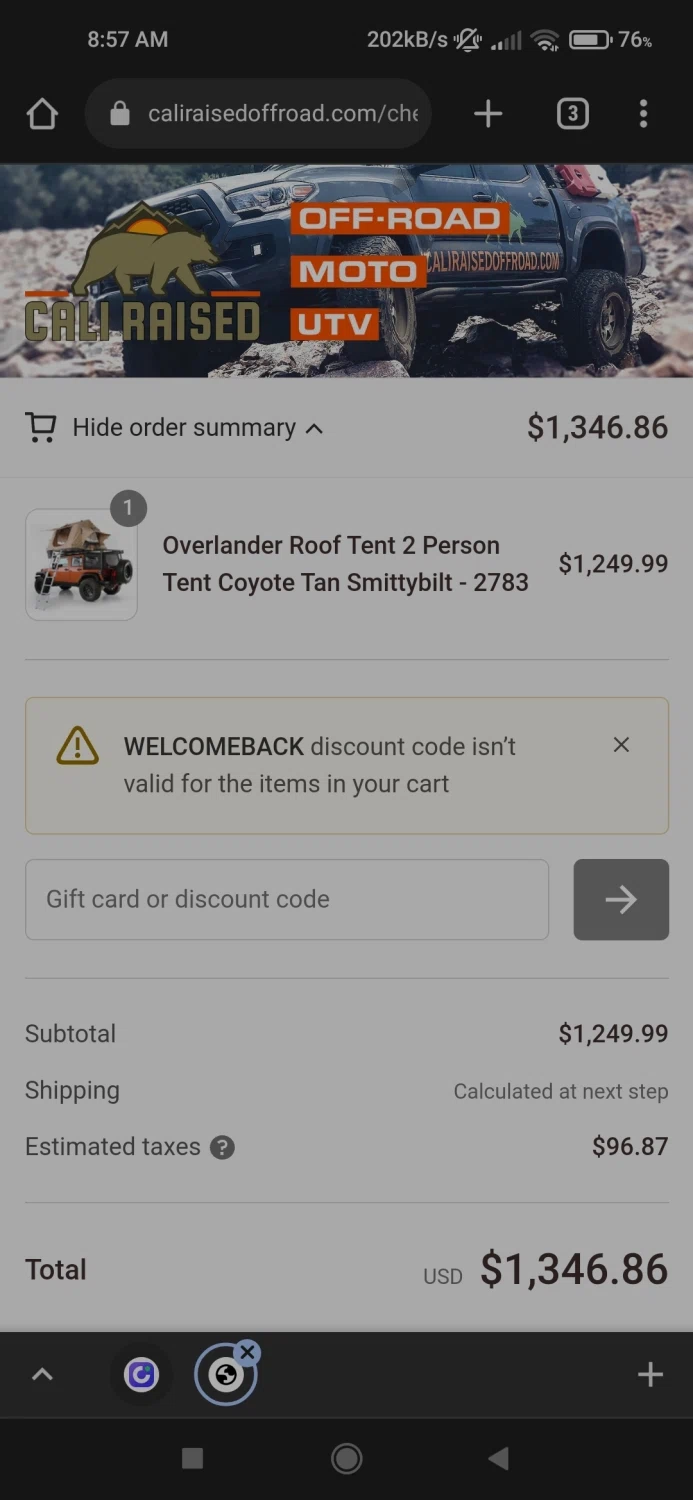 where to use Calvert's Express promo code box