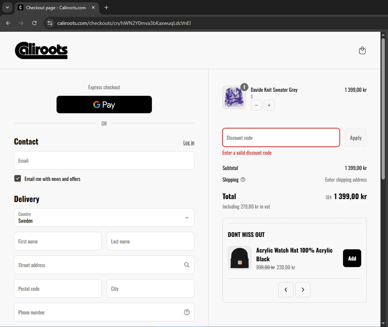 Caliroots UK promo code screenshot showing code SUM15 applied at Caliroots UK checkout page. Uploaded by SimplyCodes community member editor_1 on Sep 3, 2025