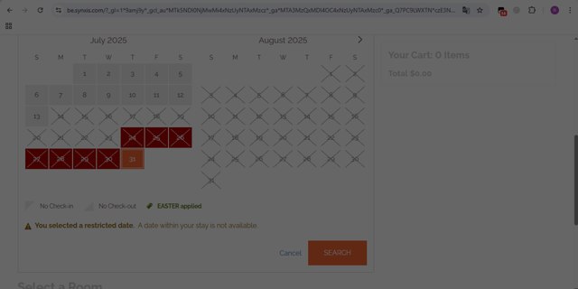 Callaway Gardens checkout page showing Callaway Gardens promo code box | Screenshot taken by SimplyCodes community member on Jul 14, 2025