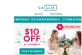 callia8bday coupon verification screenshot
