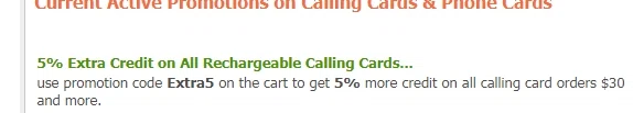 where to use Calling Card Plus promo code box