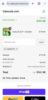 Lovely10 coupon verification screenshot