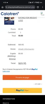 Calotren coupon verification screenshot