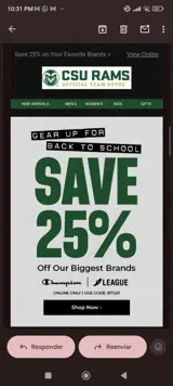 Cal Poly Mustangs coupon verification screenshot