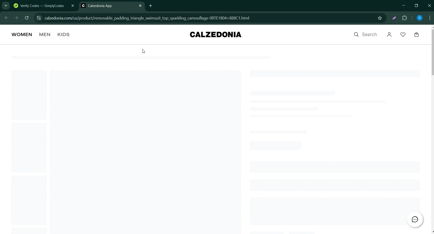 Calzedonia promo code screenshot showing code EVA15 applied at Calzedonia checkout page. Uploaded by SimplyCodes community member Bernard_Lowe on Feb 22, 2025