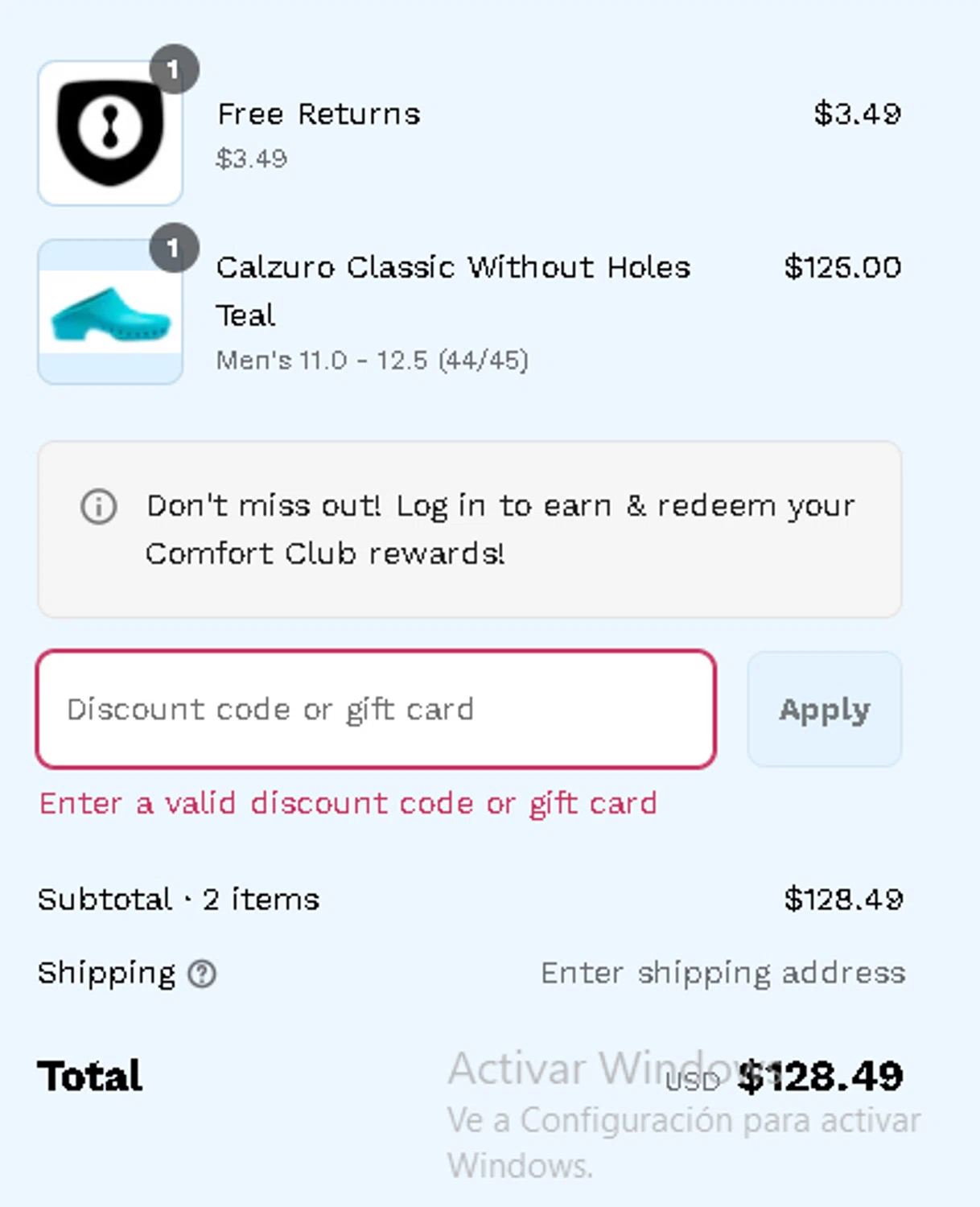 Calzuro coupon code screenshot showing code addg1 applied at Calzuro checkout page. Uploaded by SimplyCodes community member RebateKnight7691 on Aug 27, 2025
