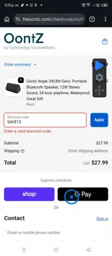 SAVE15 coupon verification screenshot