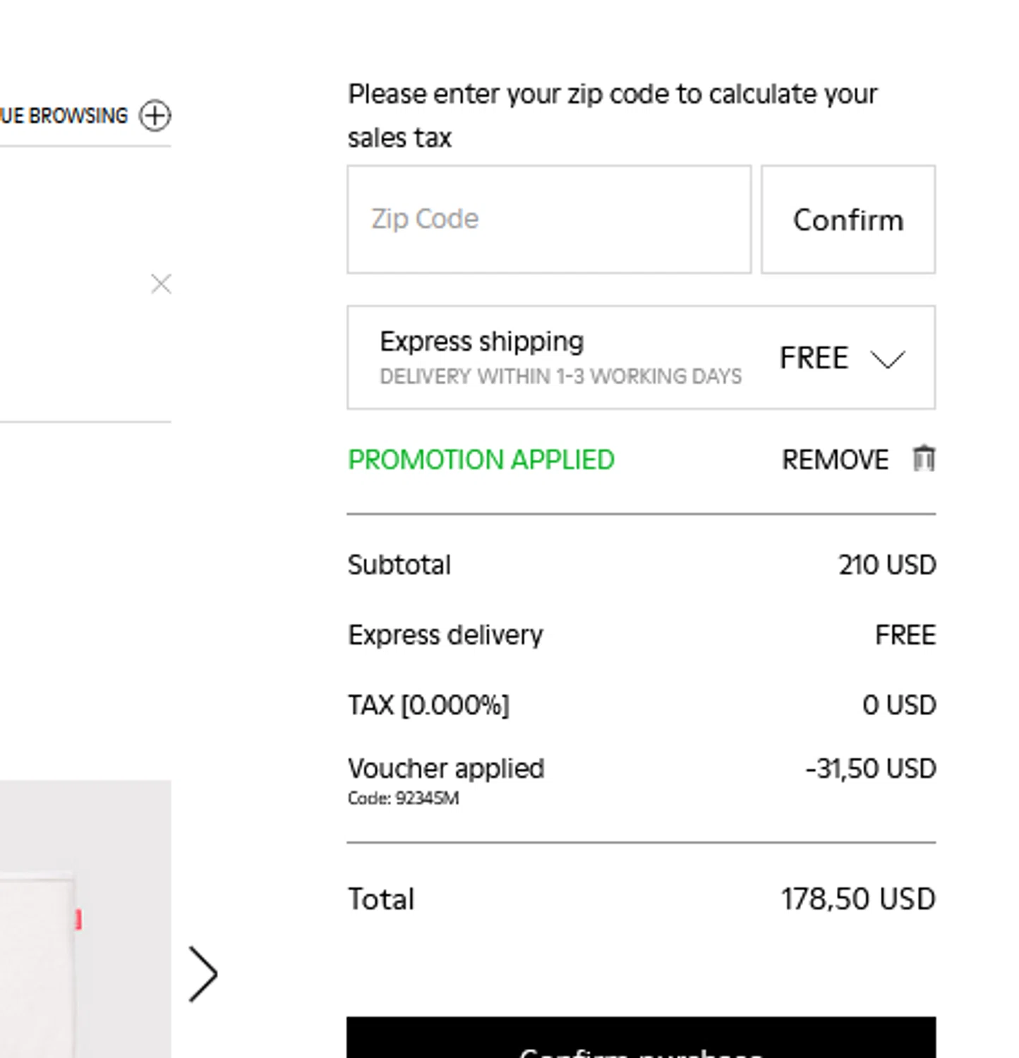 Camper promo code screenshot showing code 92345M applied at Camper checkout page. Uploaded by SimplyCodes community member goldhooh on Apr 16, 2025
