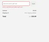 BLACKCAMPER coupon verification screenshot