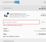 Campervan HQ coupon verification screenshot