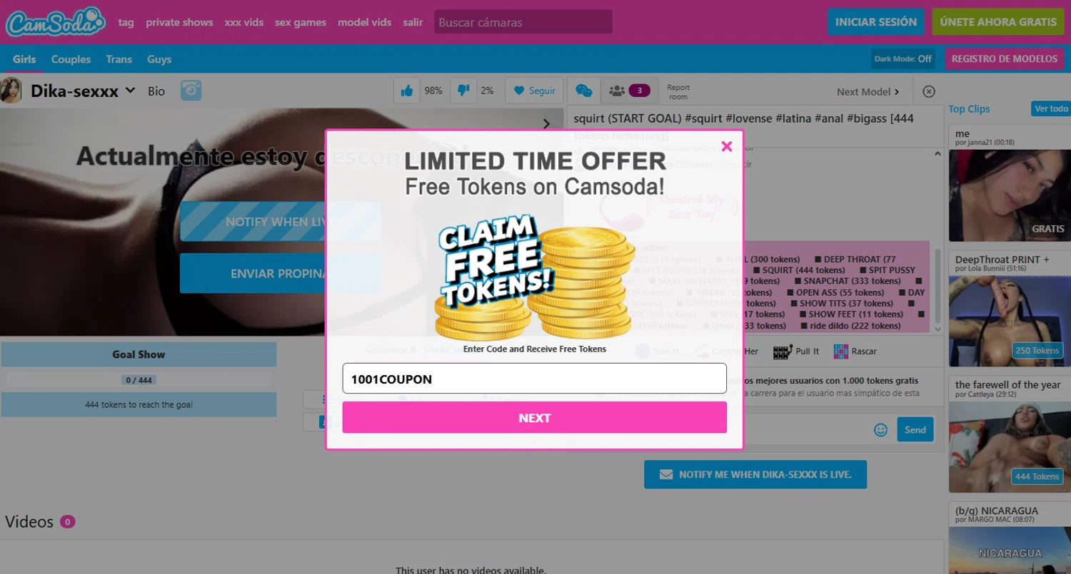 CamSoda checkout page showing CamSoda promo code box | Screenshot taken by SimplyCodes community member on Apr 23, 2025