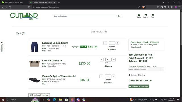 Canada Goose checkout page showing Canada Goose promo code box | Screenshot taken by SimplyCodes community member on May 12, 2025