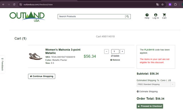 Canada Goose checkout page showing Canada Goose promo code box | Screenshot taken by SimplyCodes community member on Dec 6, 2024