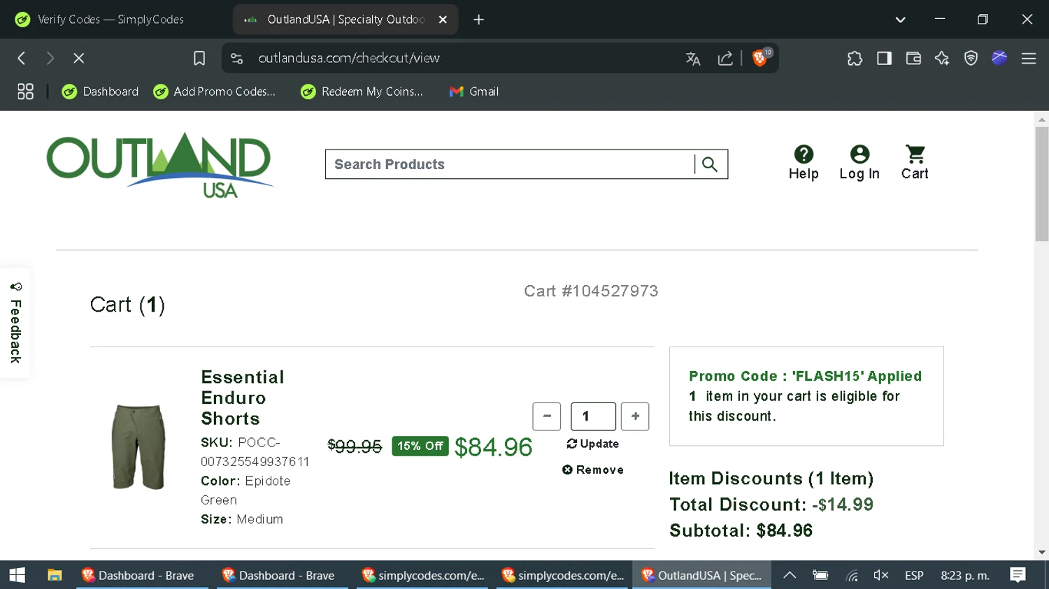 Canada Goose checkout page showing Canada Goose promo code box | Screenshot taken by SimplyCodes community member on Feb 25, 2025
