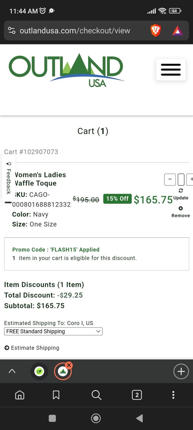 Canada Goose checkout page showing Canada Goose promo code box | Screenshot taken by SimplyCodes community member on Feb 5, 2025