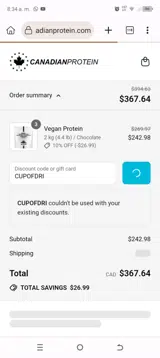 CUPOFDRI coupon verification screenshot