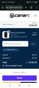 Canari coupon verification screenshot