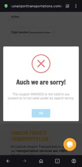 XMAS05 coupon verification screenshot