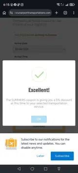 SUMMER5 coupon verification screenshot