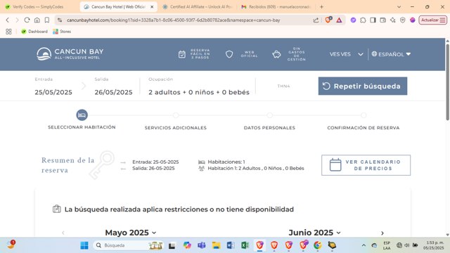 Cancun Bay checkout page showing Cancun Bay promo code box | Screenshot taken by SimplyCodes community member on May 25, 2025