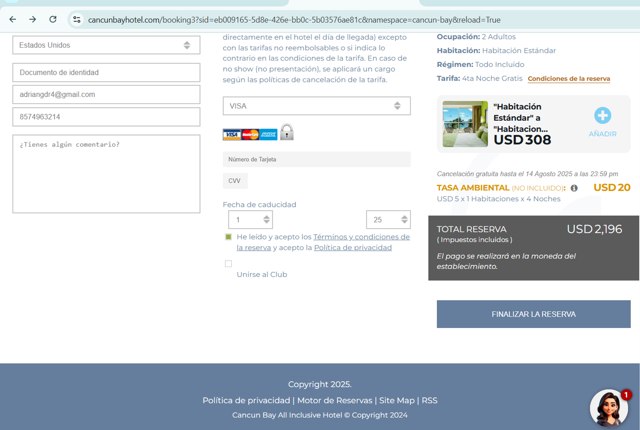 Cancun Bay checkout page showing Cancun Bay promo code box | Screenshot taken by SimplyCodes community member on May 25, 2025