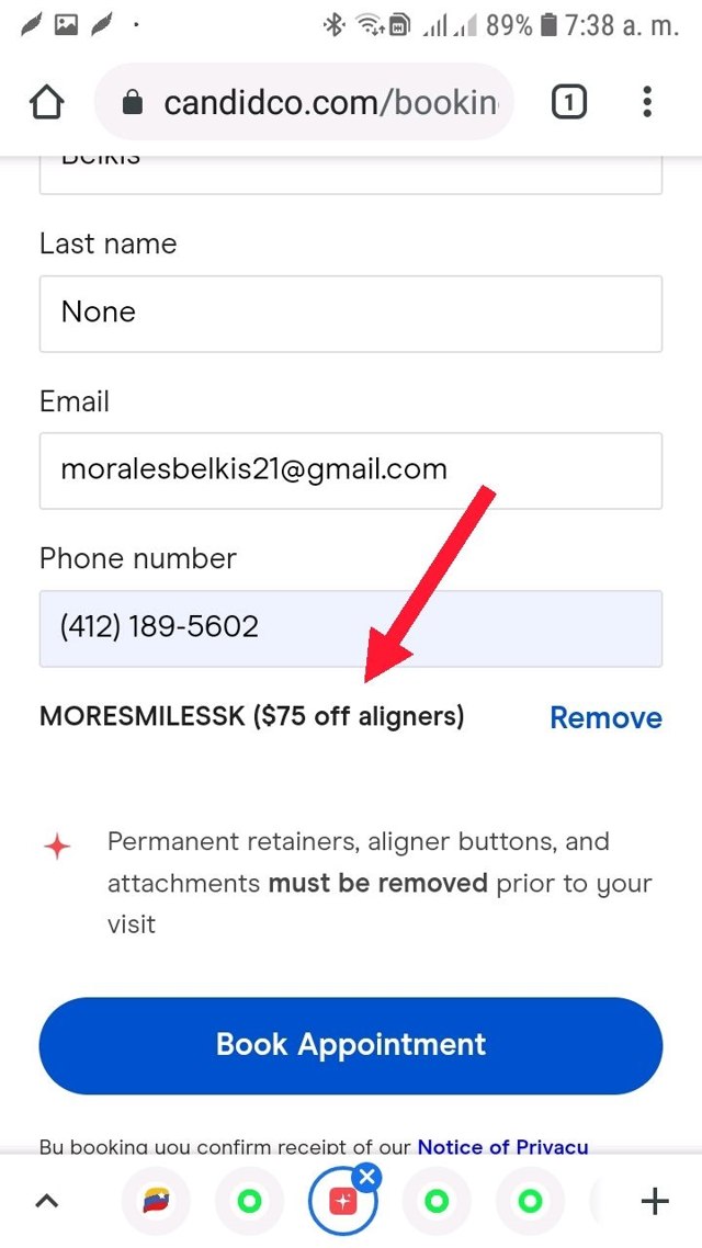 Candid Care checkout page showing Candid Care promo code box | Screenshot taken by SimplyCodes community member on Aug 13, 2021