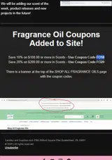 Candles and Supplies coupon verification screenshot