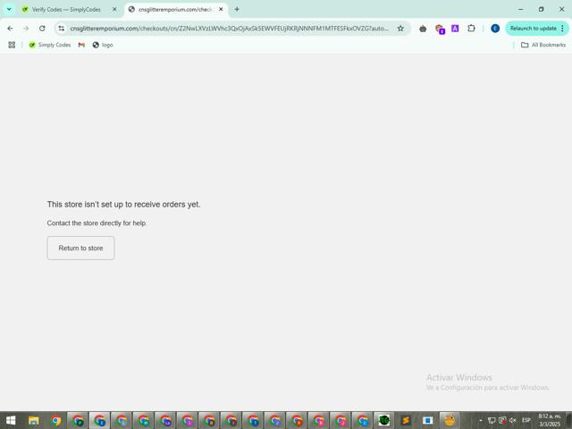 C&S Glitter Emporium checkout page showing C&S Glitter Emporium promo code box | Screenshot taken by SimplyCodes community member on Mar 3, 2025