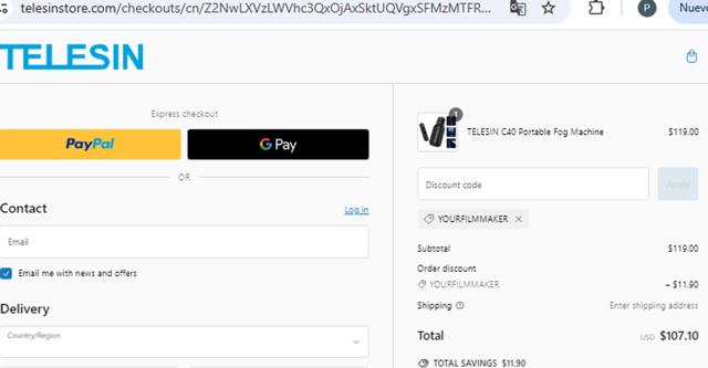 C&S Glitter Emporium checkout page showing C&S Glitter Emporium promo code box | Screenshot taken by SimplyCodes community member on Feb 11, 2025