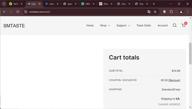 C&S Glitter Emporium checkout page showing C&S Glitter Emporium promo code box | Screenshot taken by SimplyCodes community member on Feb 14, 2025