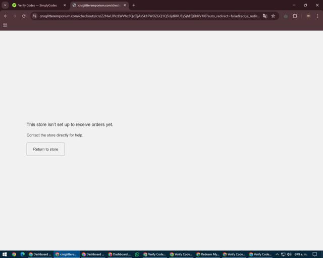 C&S Glitter Emporium checkout page showing C&S Glitter Emporium promo code box | Screenshot taken by SimplyCodes community member on Feb 19, 2025