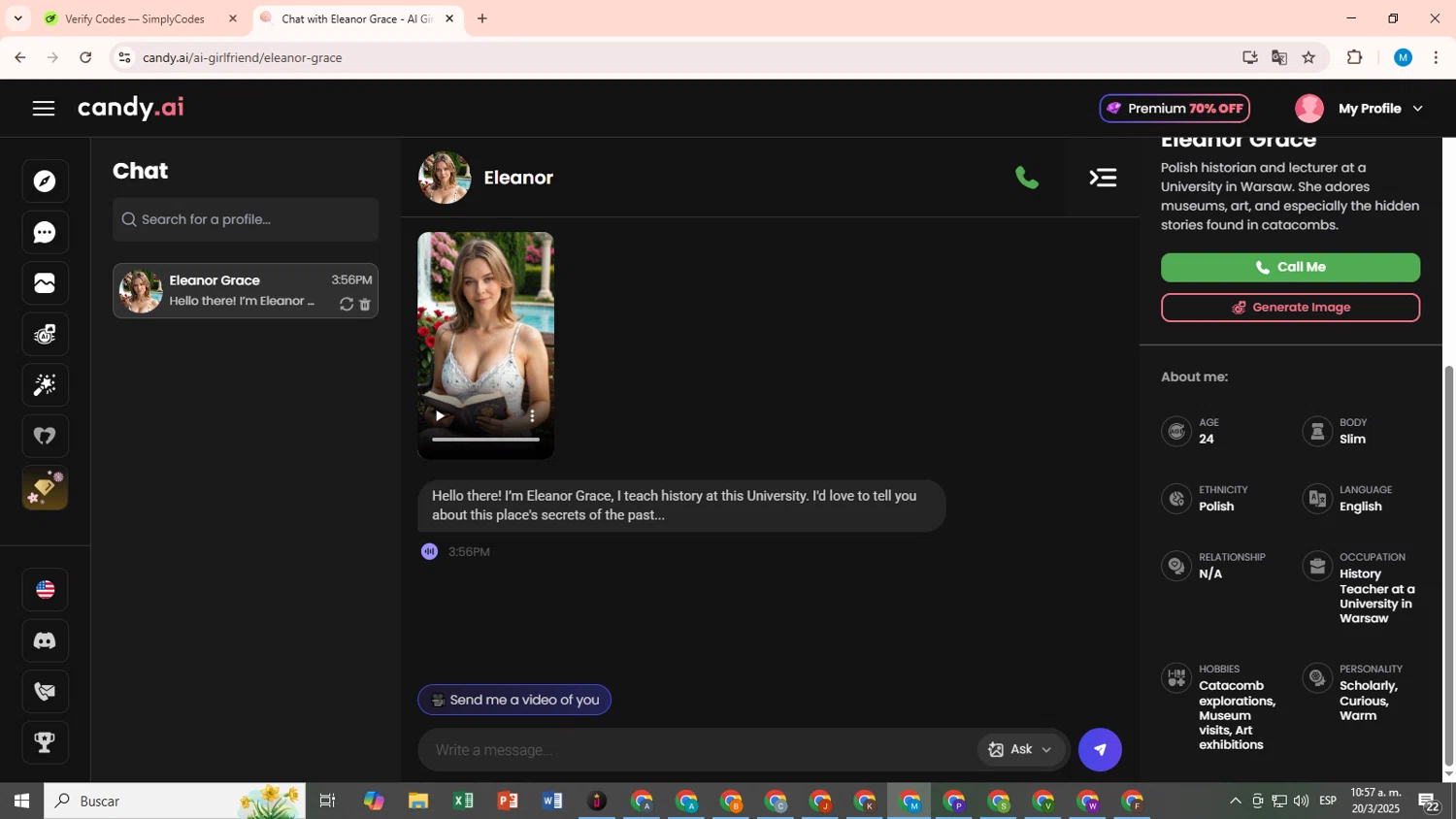 Candy.ai promo code screenshot showing code 75OFF applied at Candy.ai checkout page. Uploaded by SimplyCodes community member SaleScout7223 on Mar 20, 2025