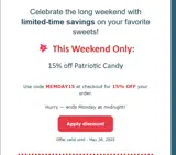 Candy Store For Me coupon verification screenshot
