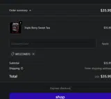 WELCOMEFS coupon verification screenshot