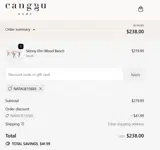 Canggu Home coupon verification screenshot