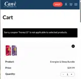 HONEY15 coupon verification screenshot