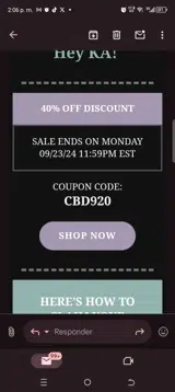 CBD920 coupon verification screenshot