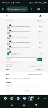 SHOP coupon verification screenshot