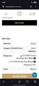 Thankyou20 coupon verification screenshot