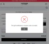 KING10 coupon verification screenshot