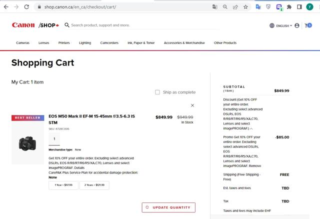 Canon Promo Codes - 10% Off Coupons Oct 2025