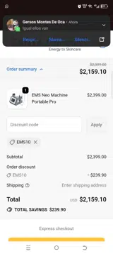 Canta Esthetic coupon verification screenshot