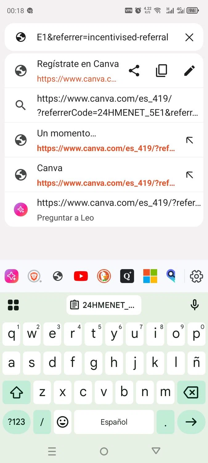 Canva coupon code screenshot showing code 24HMENET_5E1 applied at Canva checkout page. Uploaded by SimplyCodes community member dayselis15 on Aug 27, 2025